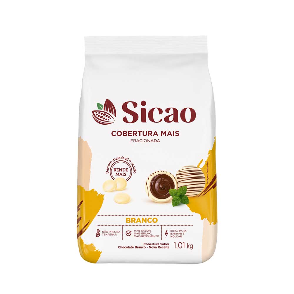 Cobertura Fracionada Sabor Chocoalte Branco Sicao Mais 1,01 kg (1)
