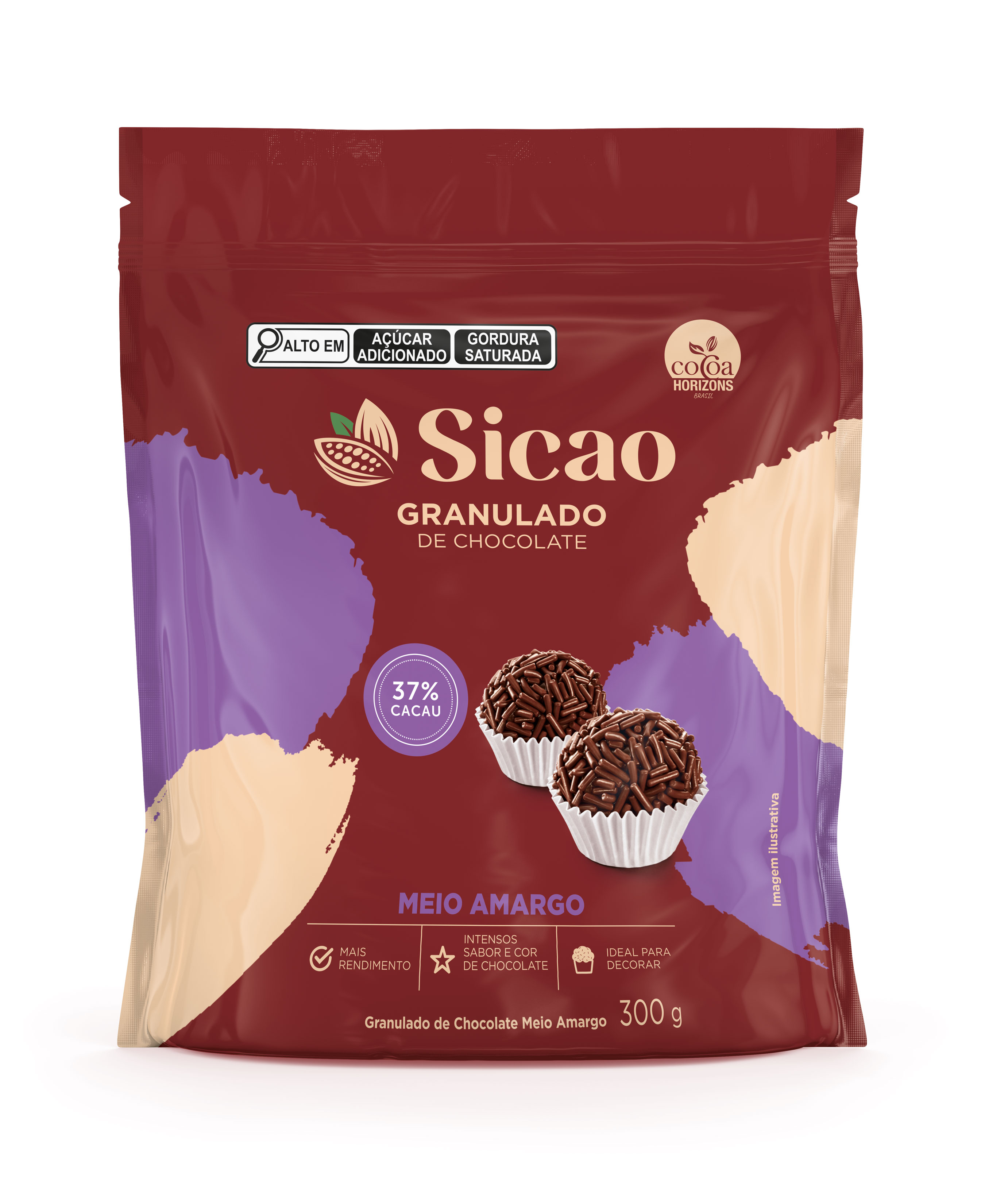 Granulado de Chocolate Meio Amargo Sicao 37% - 300g (1)