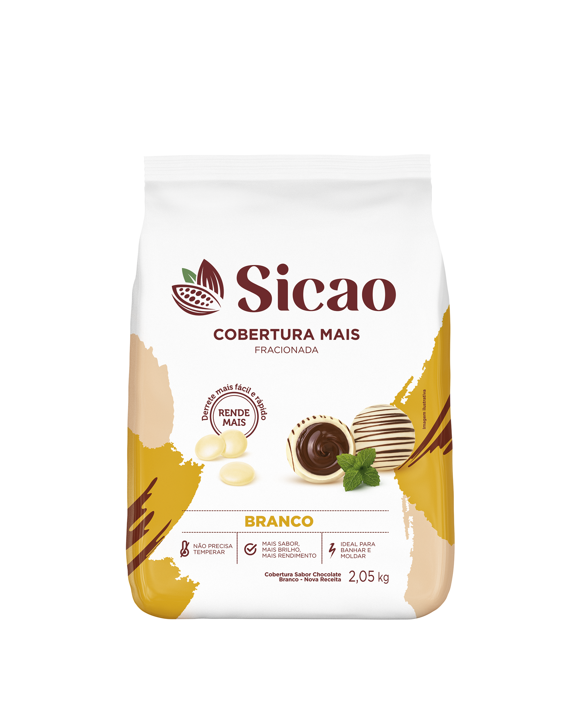 Cobertura Fracionada Sabor Chocolate Branco Sicao Mais 2,05 kg (1)
