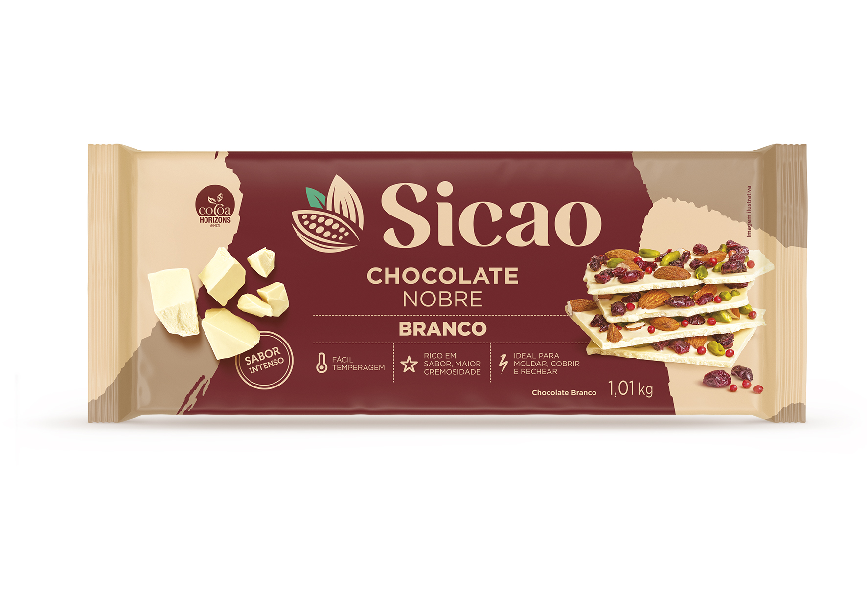 Chocolate Branco Sicao Nobre - Barra 1,01 kg