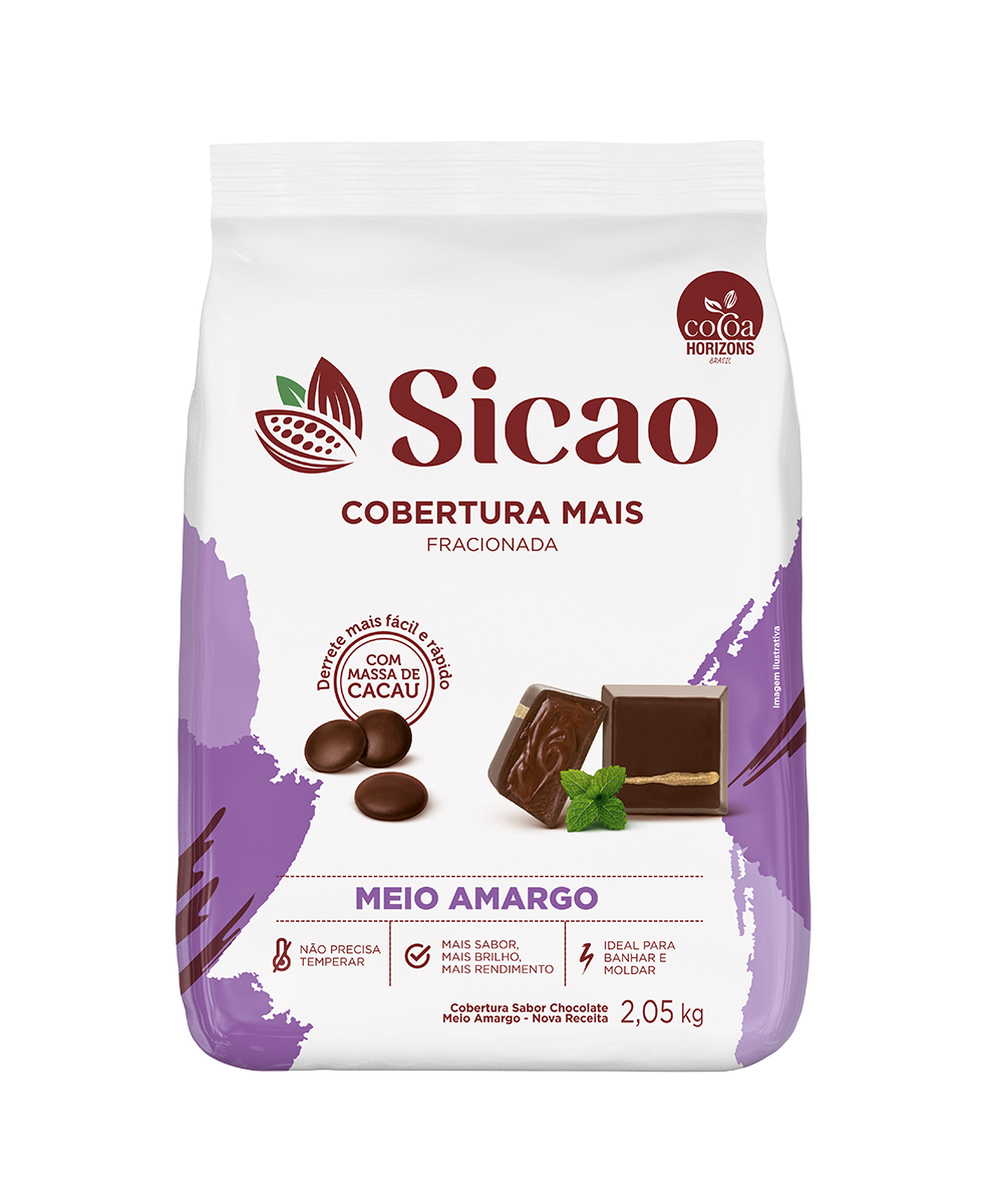 Cobertura Fracionada Sabor Chocolate Meio Amargo Sicao Mais - 2,05 kg (1)