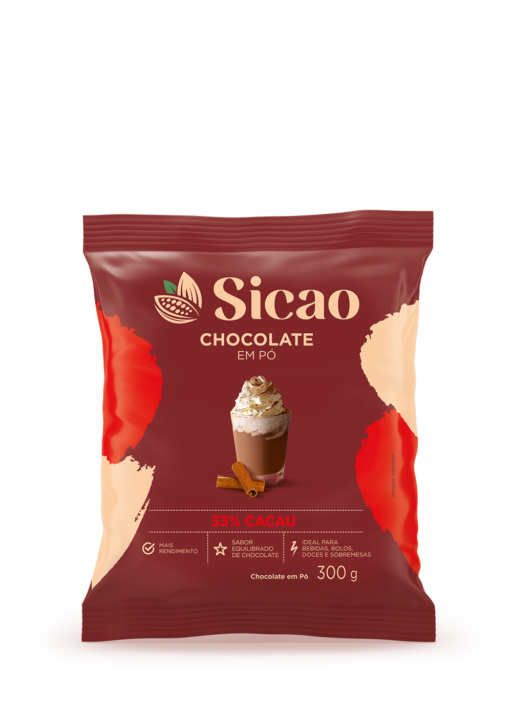 Chocolate em Pó Sicao 33% - 300 g (1)