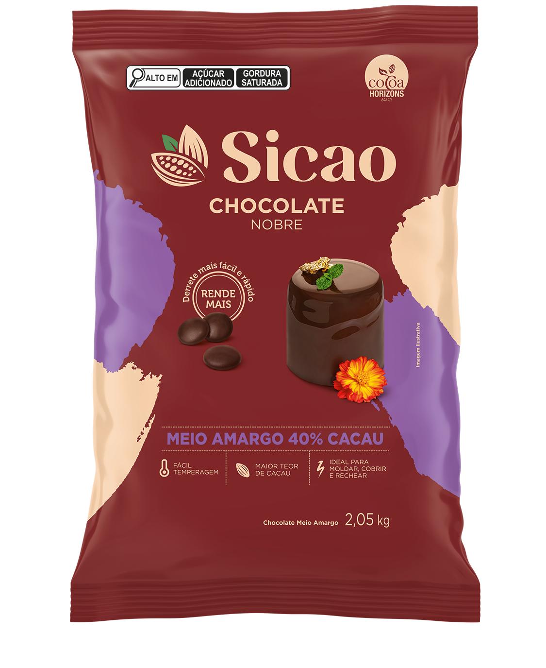 Sicao Nobre Meio Amargo Gotas 2,05kg x 8 | Sicao