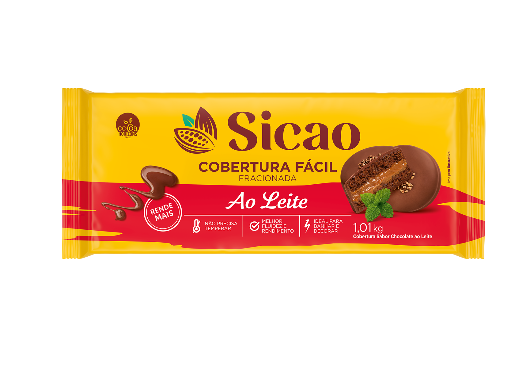 Cobertura Fracionada Sabor Chocolate Ao Leite Sicao Fácil - Barra 1,01 kg (1)