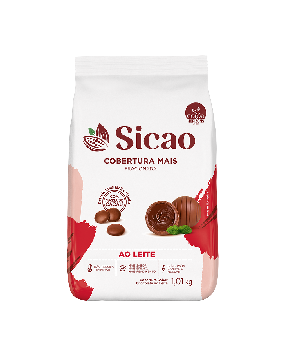 Cobertura Fracionada Sabor Chocolate Ao Leite Sicao Mais 1,01 kg