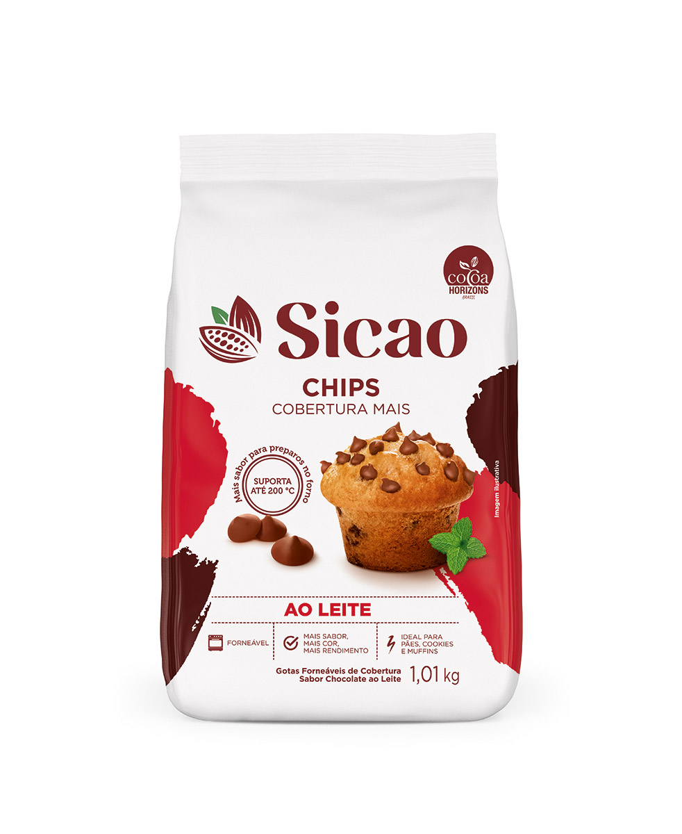 Chips de Cobertura Fracionada Sabor Chocolate Ao Leite Sicao Mais 1,01 kg (1)