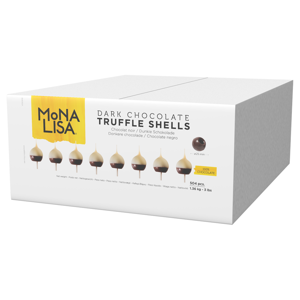 Mona Lisa - Dark Chocolate Truffle shells | chocolate-academy.com