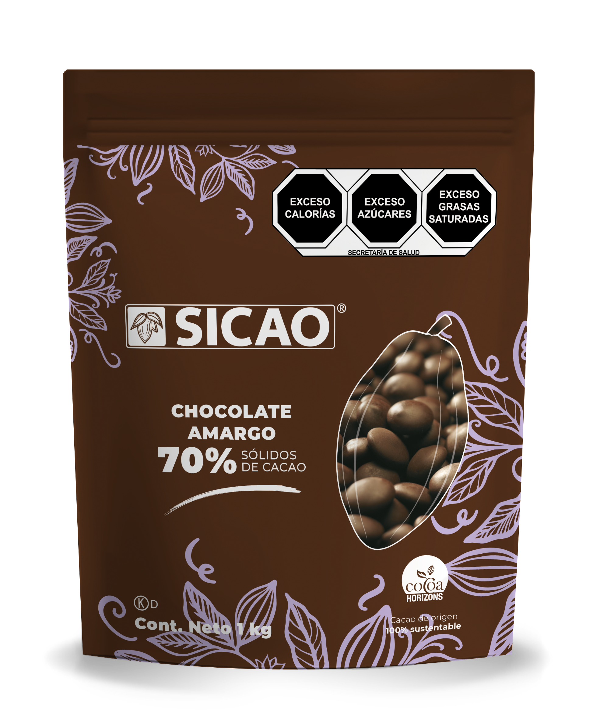 Chocolate - Chocolate amargo - 70% Cacao - Wafers - Bolsa 1 kg (1)