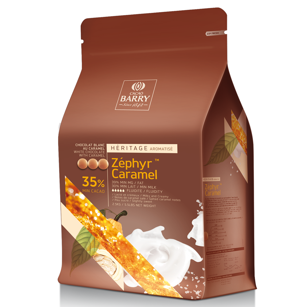 Cacao Barry - White chocolate - Zéphyr™ Caramel 35% - pistols - 2,5kg bag