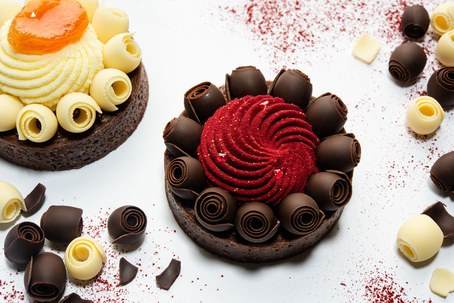 Chocolate raspberry tartlet