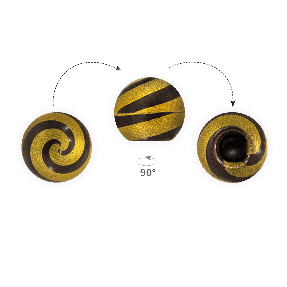 Truffle Shell Swirly Gold 2 - Chocolate Decorations - Truffle Shell - 63 pcs