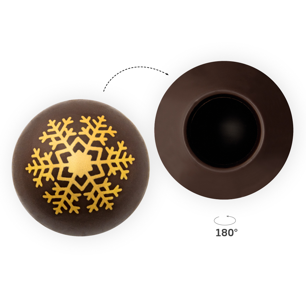 Snowflake Gold Shell 2 - Chocolate Decorations - Dessert Shell - 20  pcs