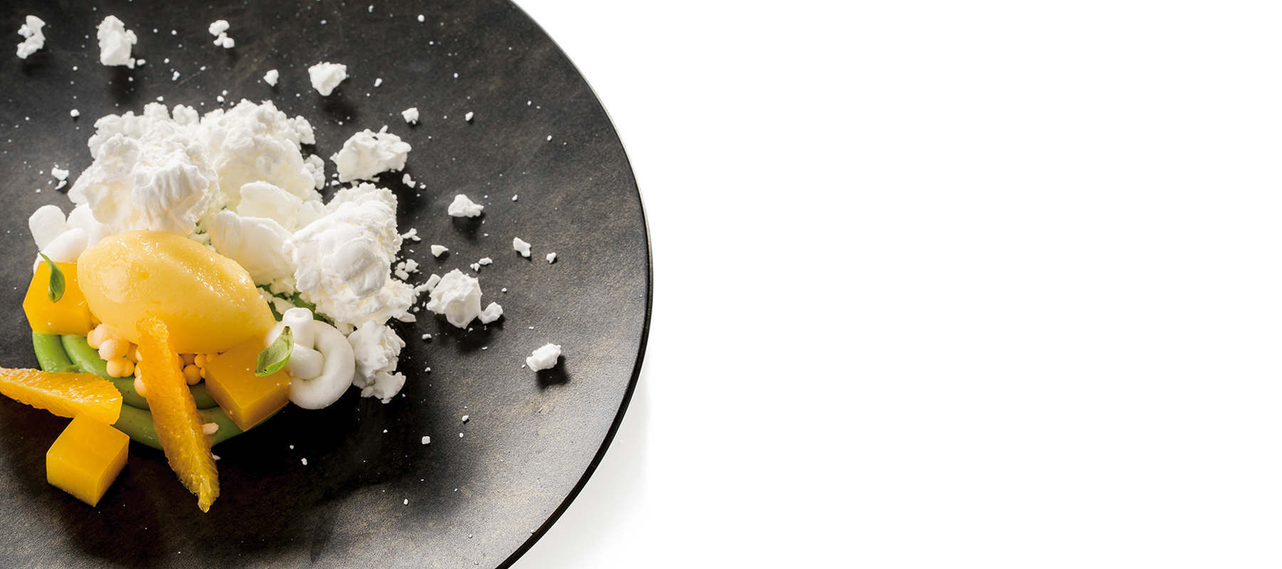 Mandarin, yoghurt, basil Chocovic