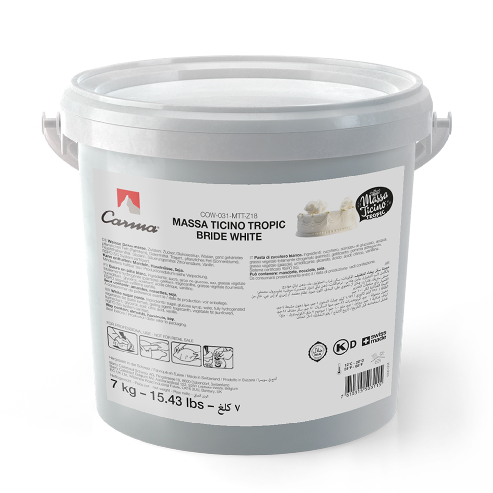 Carma - WHITE SUGAR PASTE – MASSA TICINO TROPIC – PAIL 7KG