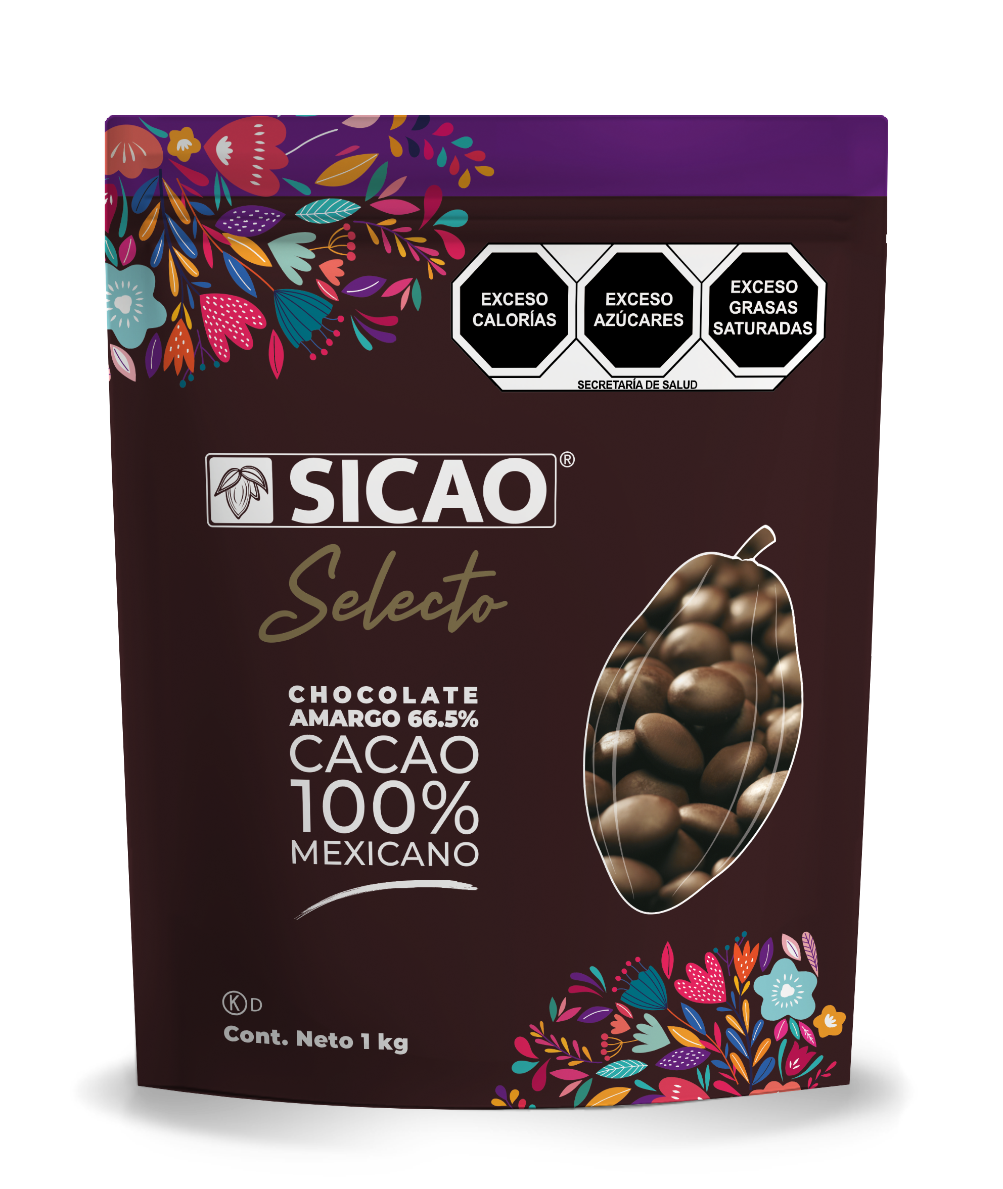 Chocolate - Chocolate amargo - 66.5% Cacao - Cacao mexicano - 1 kg Wafer