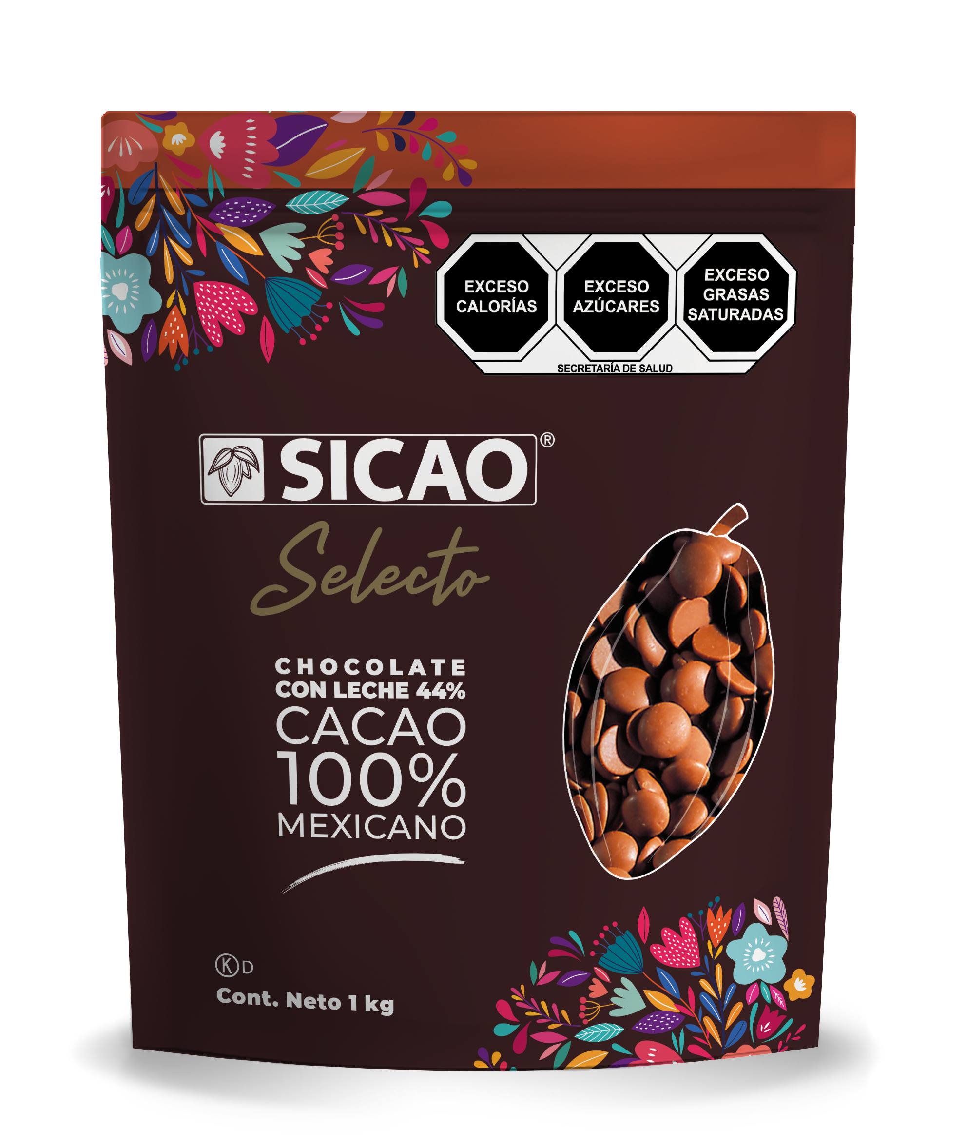 Chocolate - Chocolate con leche - 44% Cacao - Cacao mexicano - Wafer - 1 kg (1)