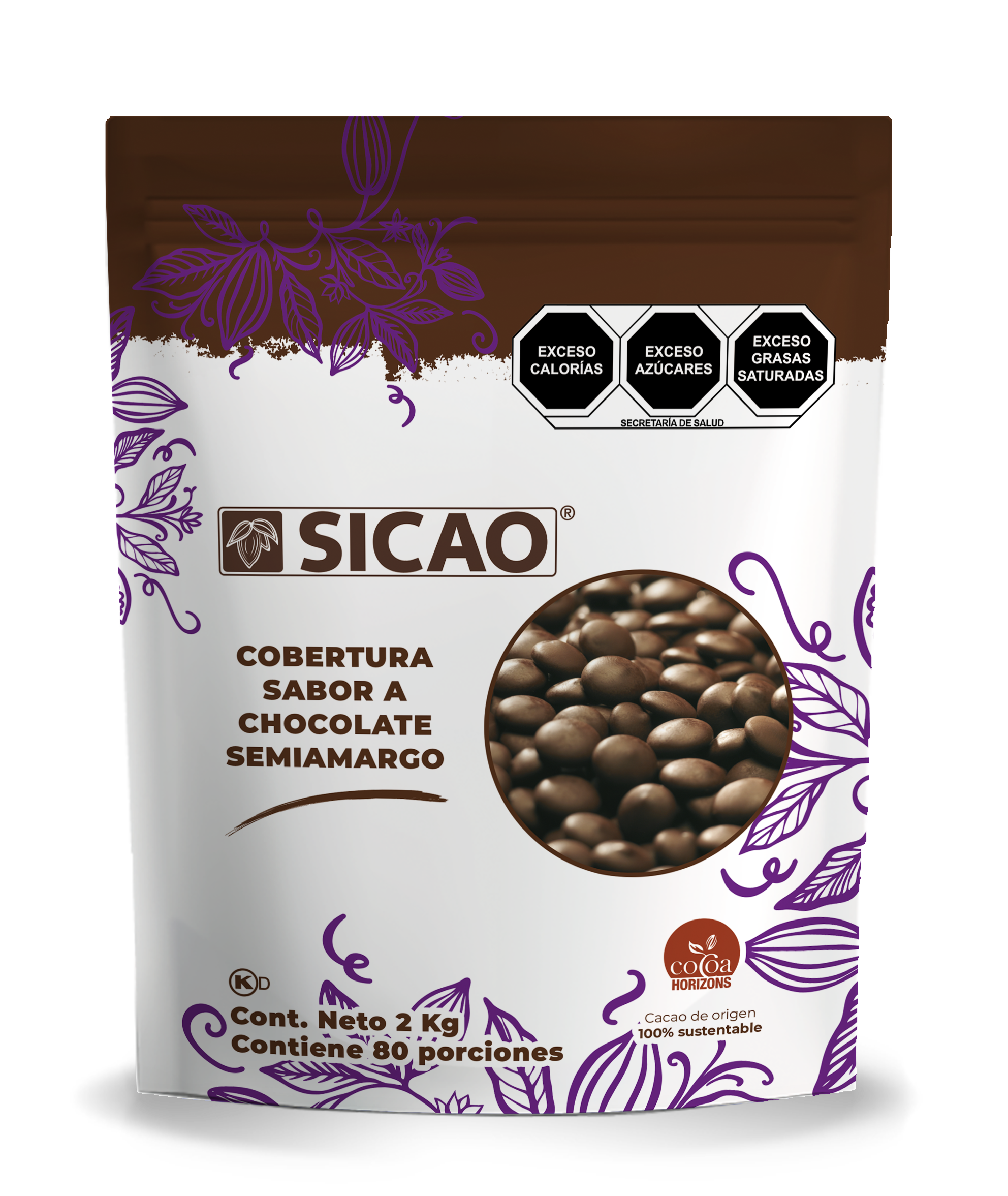 Sucedáneo - Sabor Chocolate Semiamargo - 12.5% Cacao - EZMelt bag 2kg (1)
