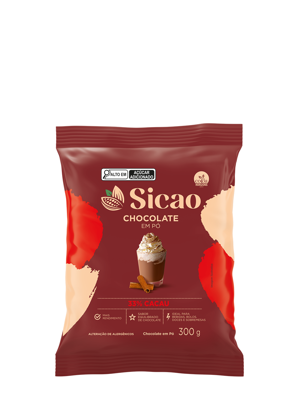 Sicao Chocolate em pó 33% 300g x 20