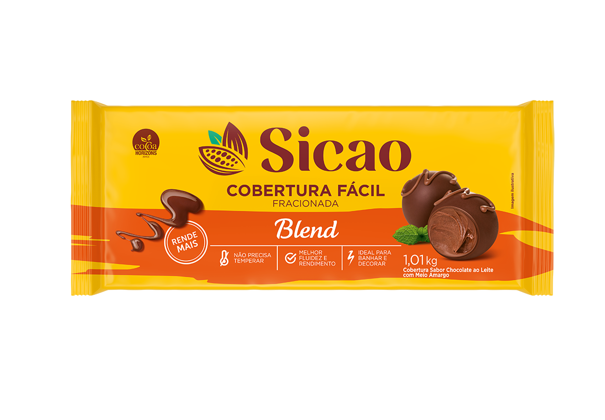 Cobertura Fracionada Sabor Chocolate Blend Sicao Fácil - Barra 1,01 kg (1)