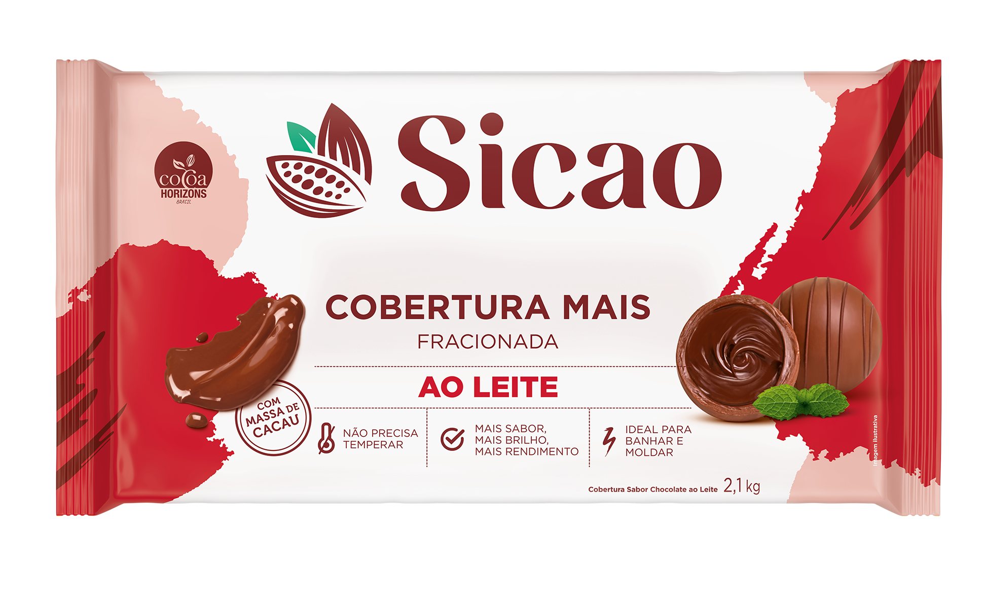Cobertura Fracionada Sabor Chocolate Ao Leite Sicao Mais - Barra 2,1 kg (1)