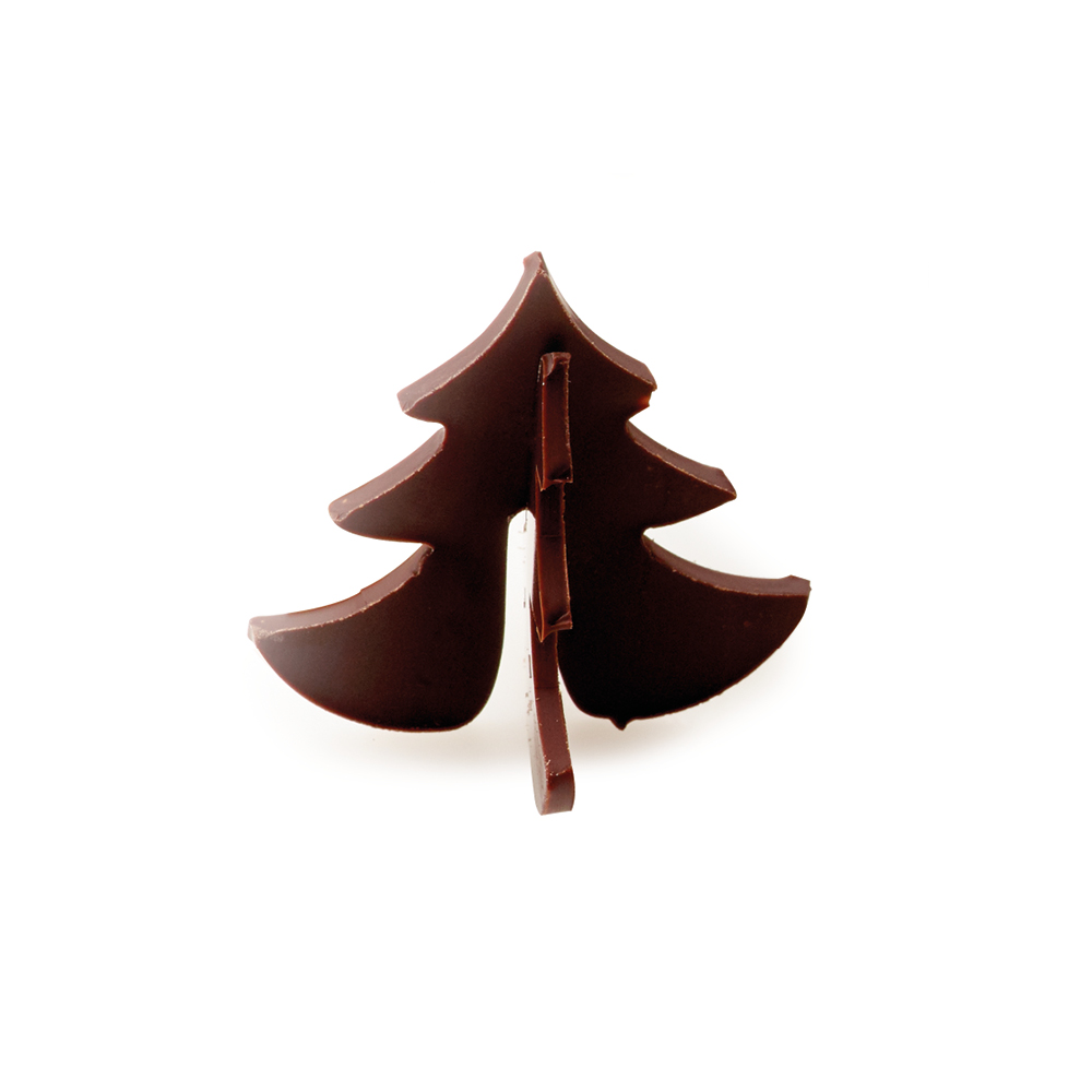Xmas Tree Clip S - Chocolate Decorations - Christmas Tree Plaques - 168 pcs