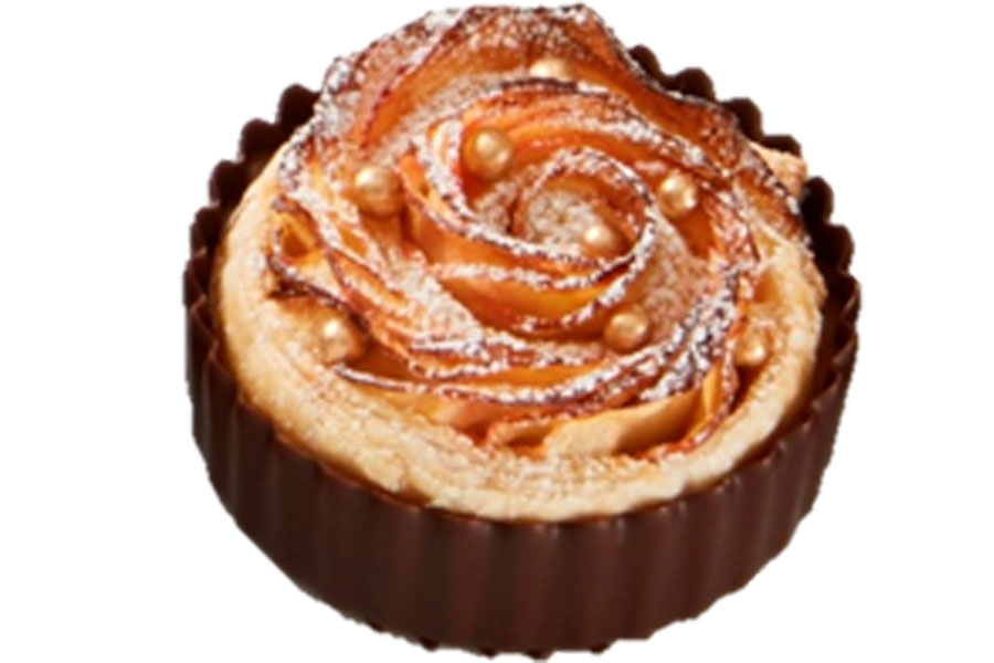 Apple rosette tart cup