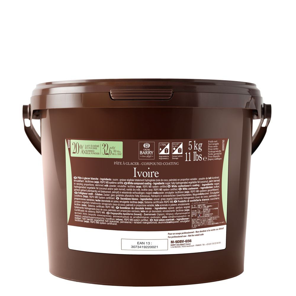 Cacao Barry - COATING - PÂTE À GLACER IVOIRE - 5KG BUCKET