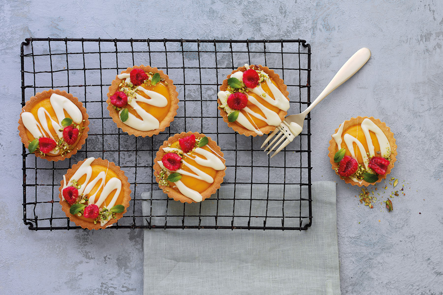 White Chocolate and Mango Tartlets