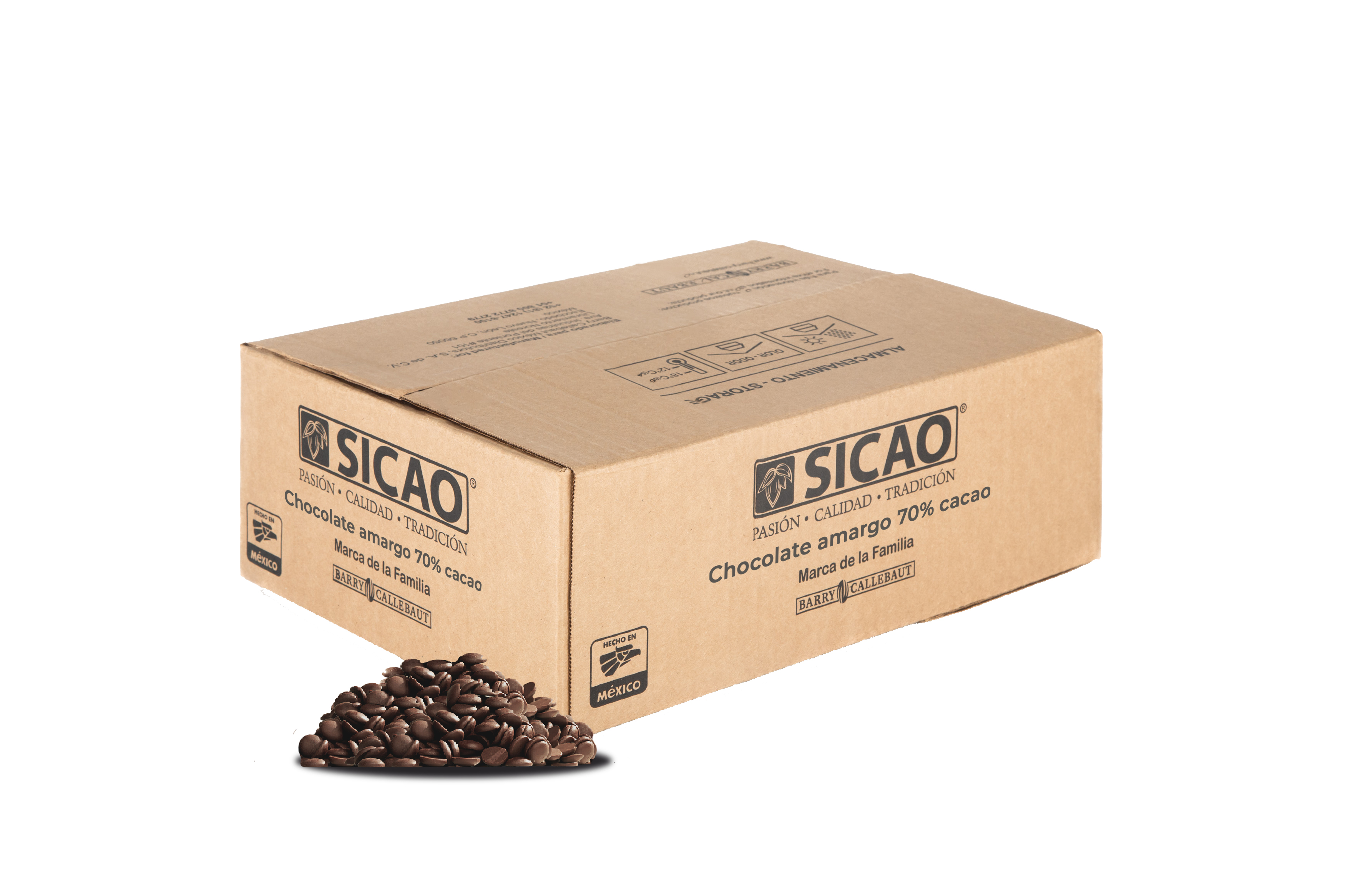 Chocolate - Chocolate amargo - 70% Cacao - Wafers - Caja 10 kg